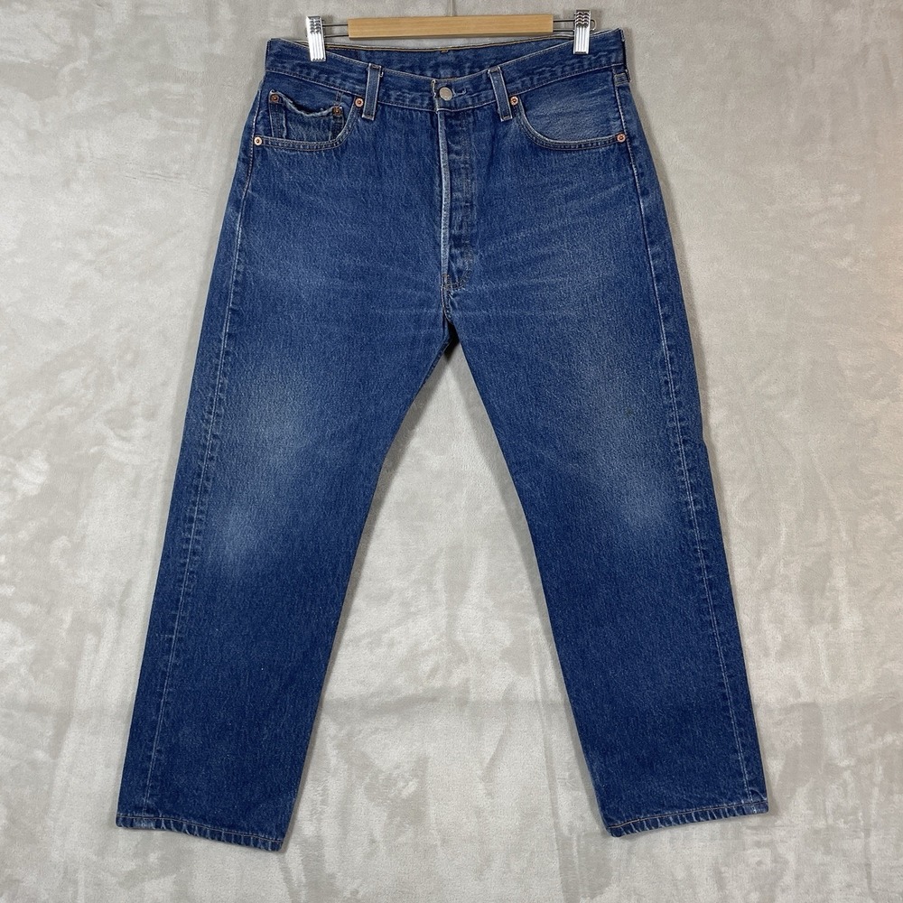 Vtg Y2K Levis 501xx Jeans Mens 36x31 (fit 33x27) 501 0000 Dark Wash Whisker
